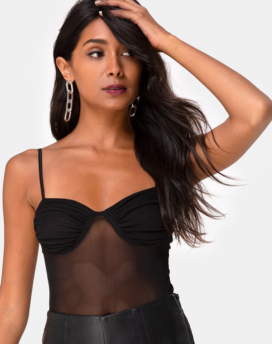 Image de Jelita Sheer Bodice in Black Net