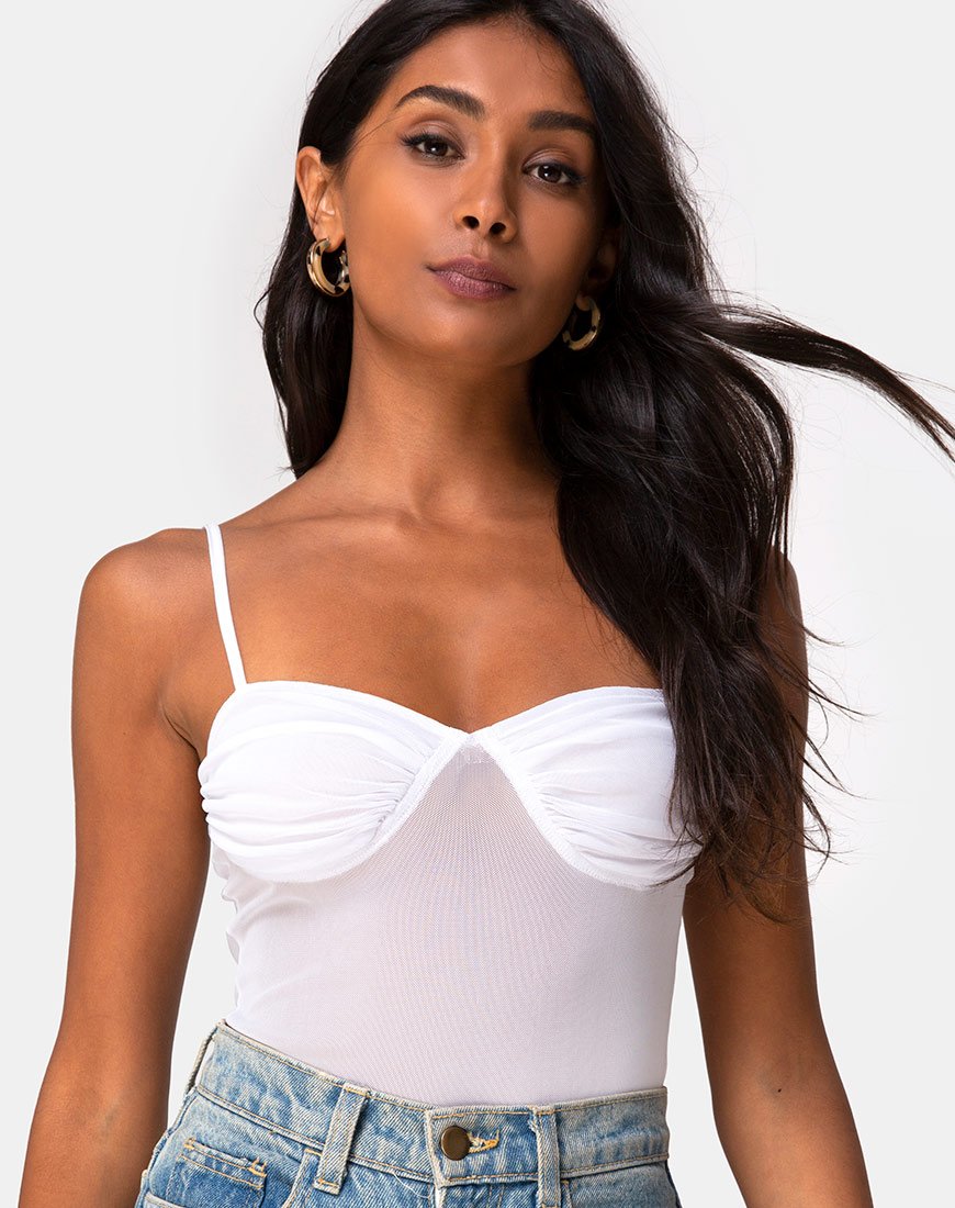 Image de Jelita Sheer Bodice in White Net