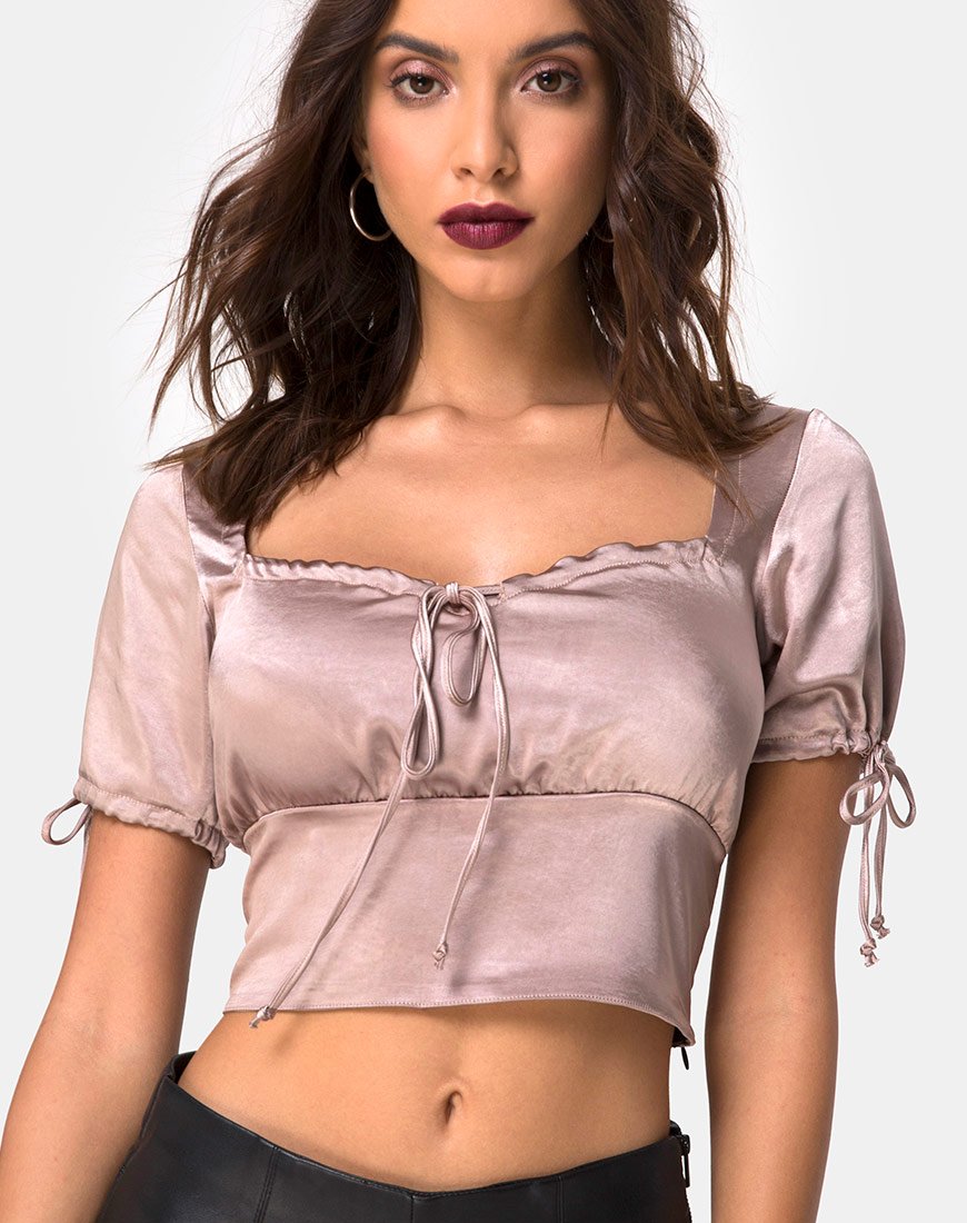 Top Jene en satin de vison