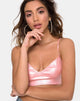 Image de la brassière Jessie en rose bébé métallisé et scintillant