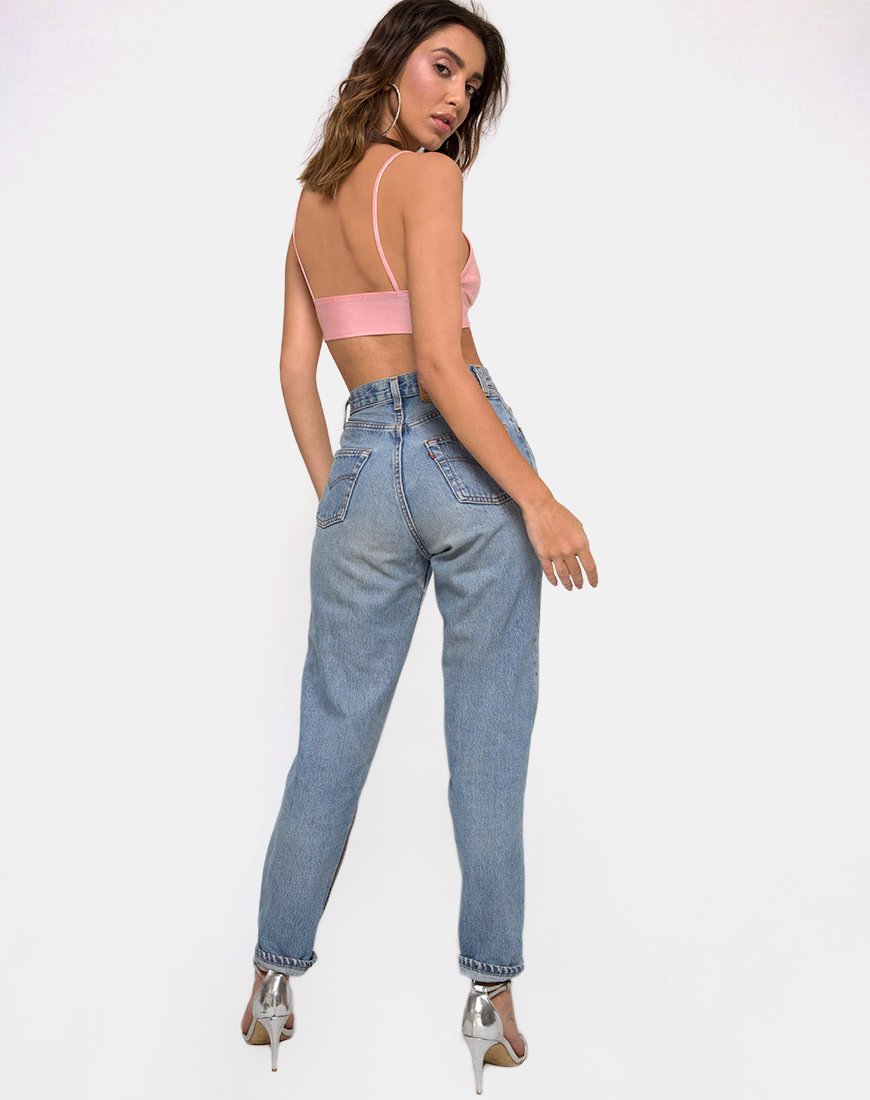 Image de la brassière Jessie en rose bébé métallisé et scintillant
