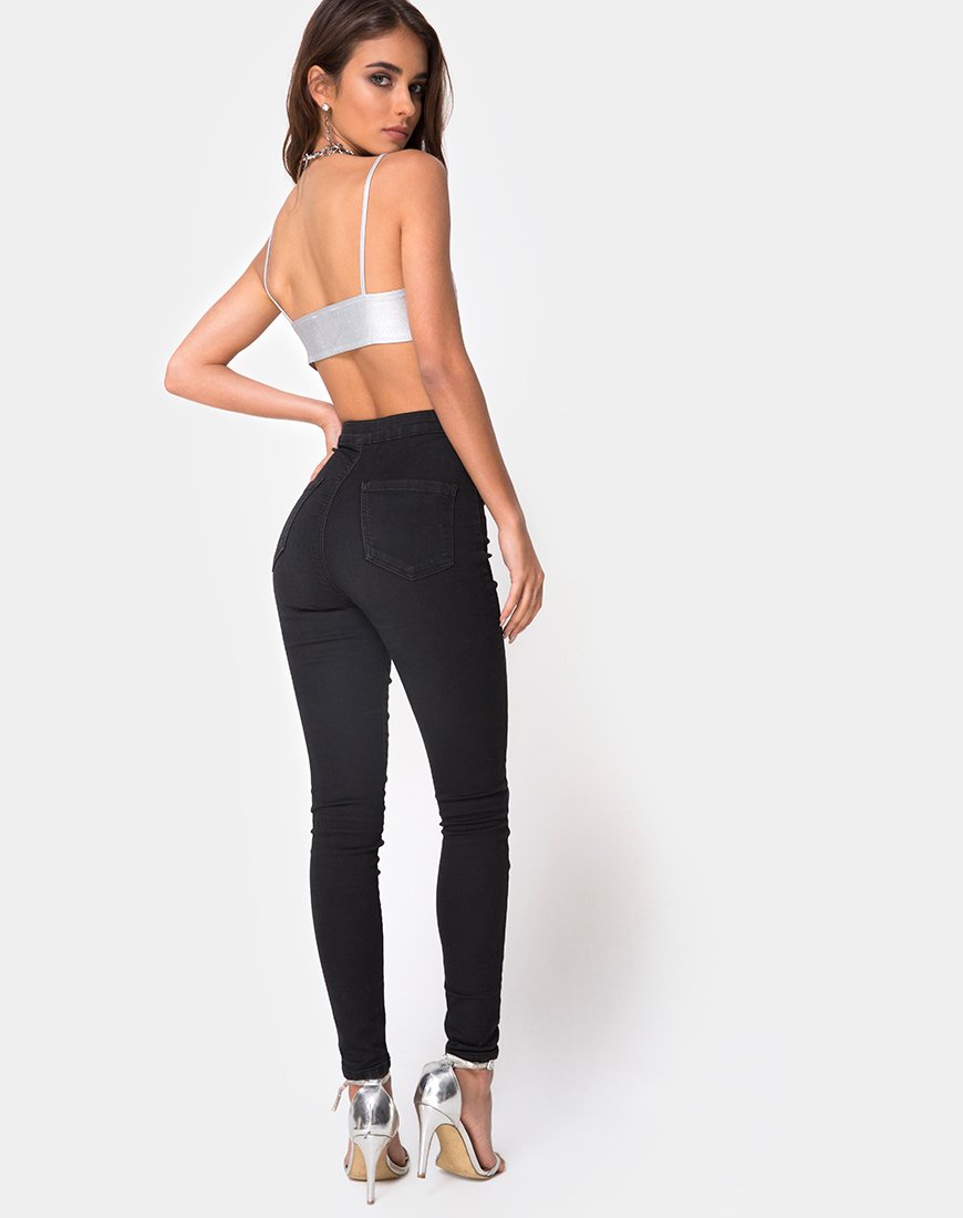 Image de Jessie Bralet Top in Silver Metallic