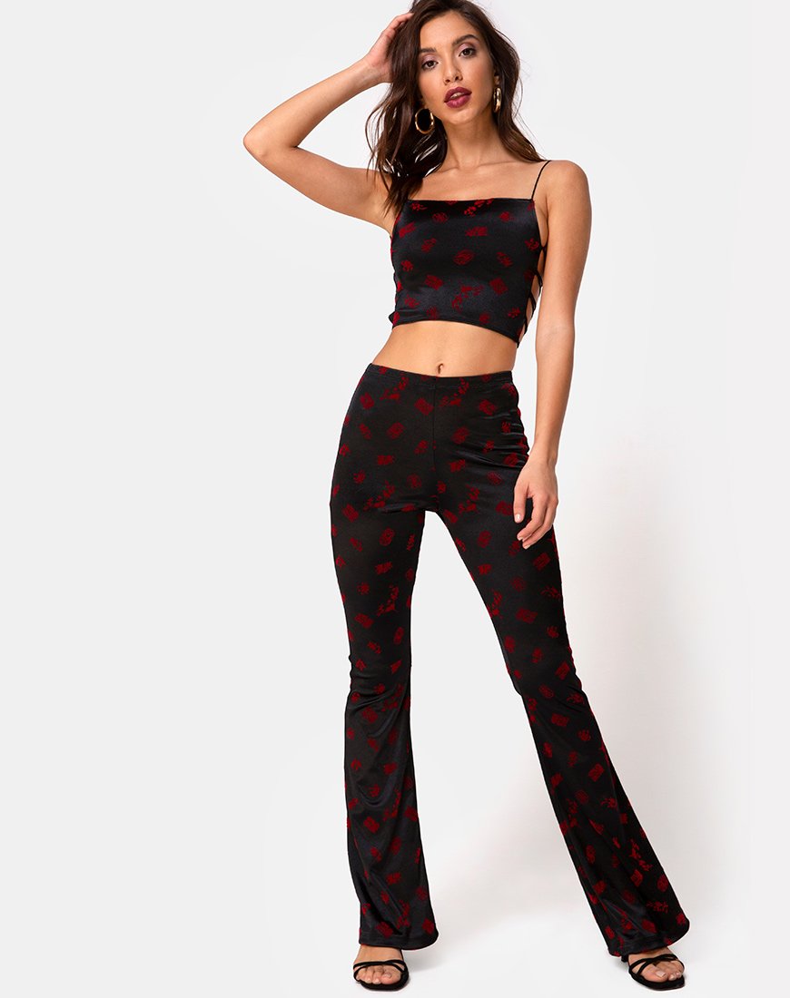 Pantalon évasé Jeva, coloris Japanesse Blossom