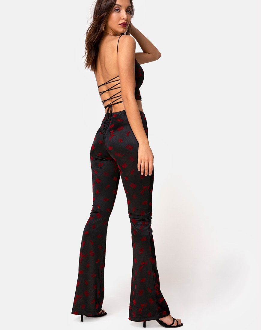 Pantalon évasé Jeva, coloris Japanesse Blossom