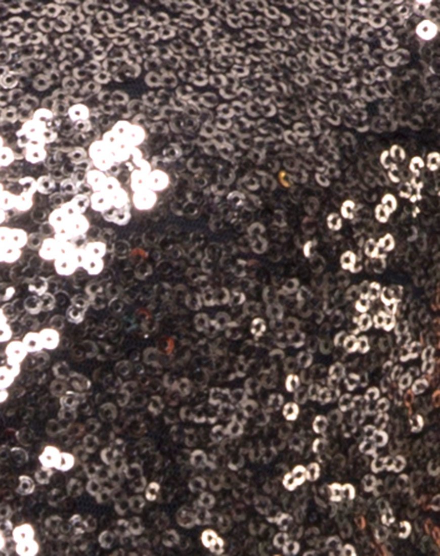 Image de la Mini robe Jewel en Mini Fleck Sequin Noir et Or