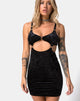 Image de la robe Jezabel en velours écrasé noir