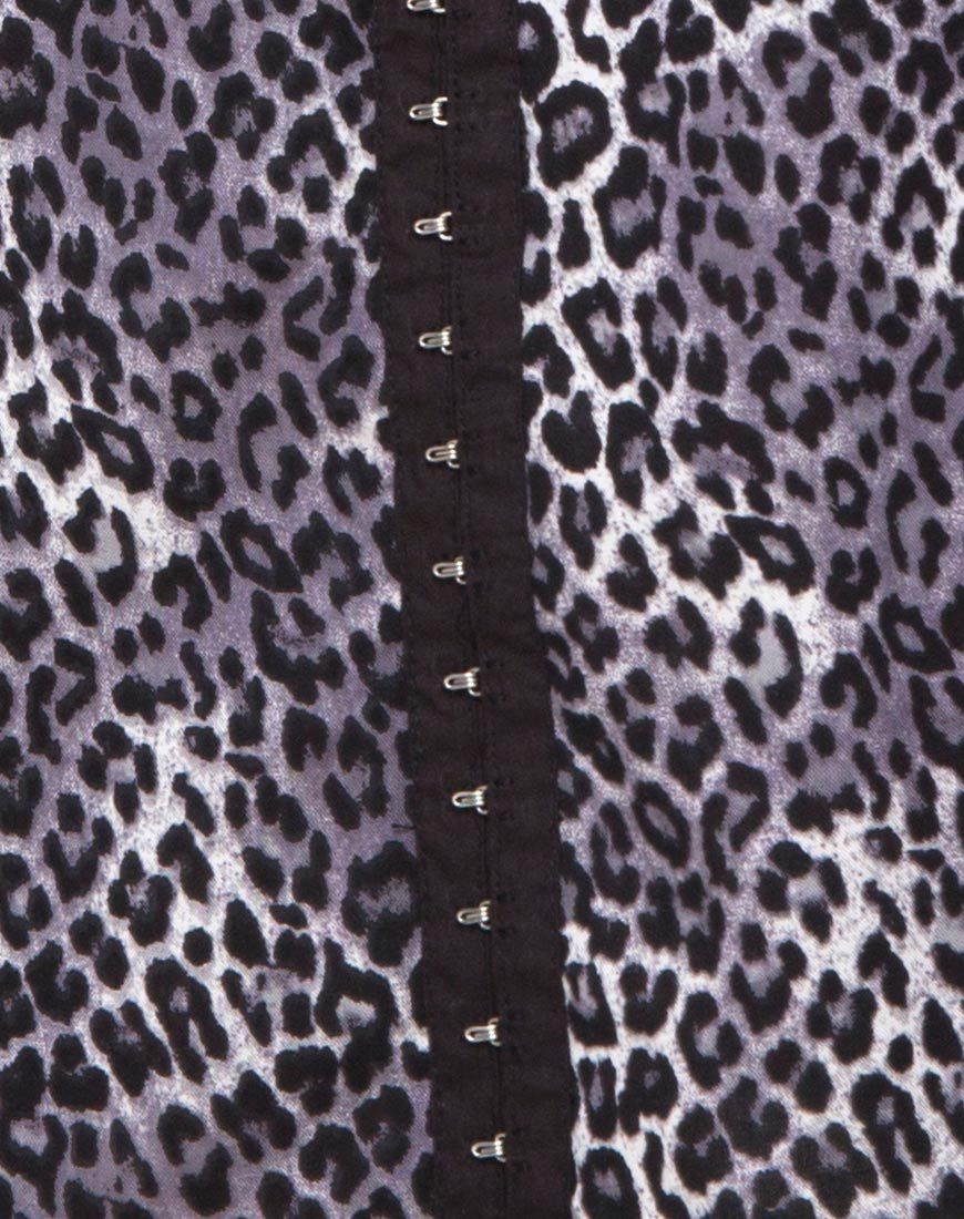 Image of Camisa Dress in Grey Rar Leopard