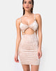 Image de la robe Jezabel en velours écrasé crème