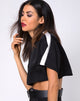 Image of Jiho Crop Top in Black with Ivory Stripe