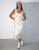 Image de Jinora Midi Dress in Satin Vintage Rose Garland