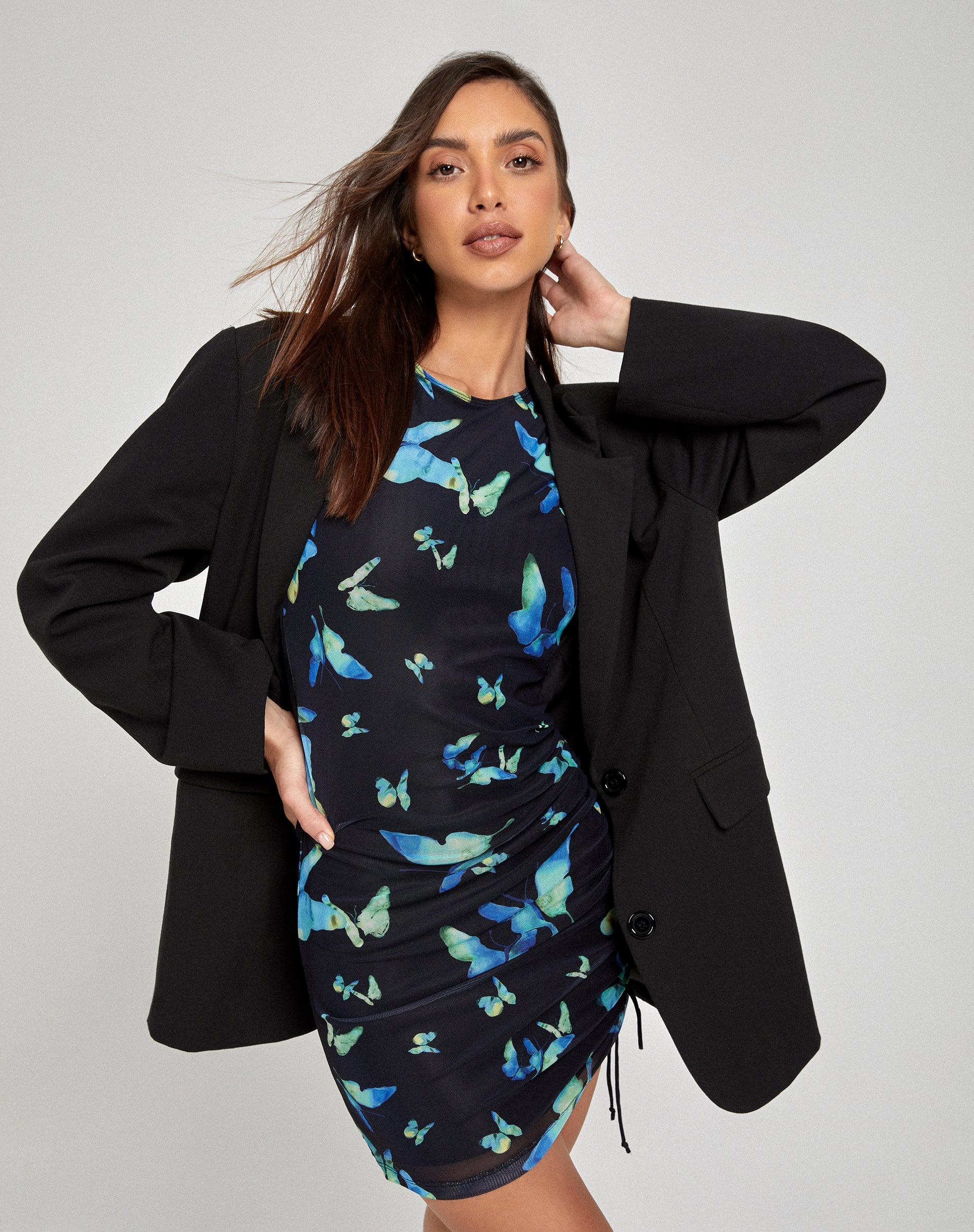 image de Joan Robe T-Shirt en Papillon Aquarelle Noir