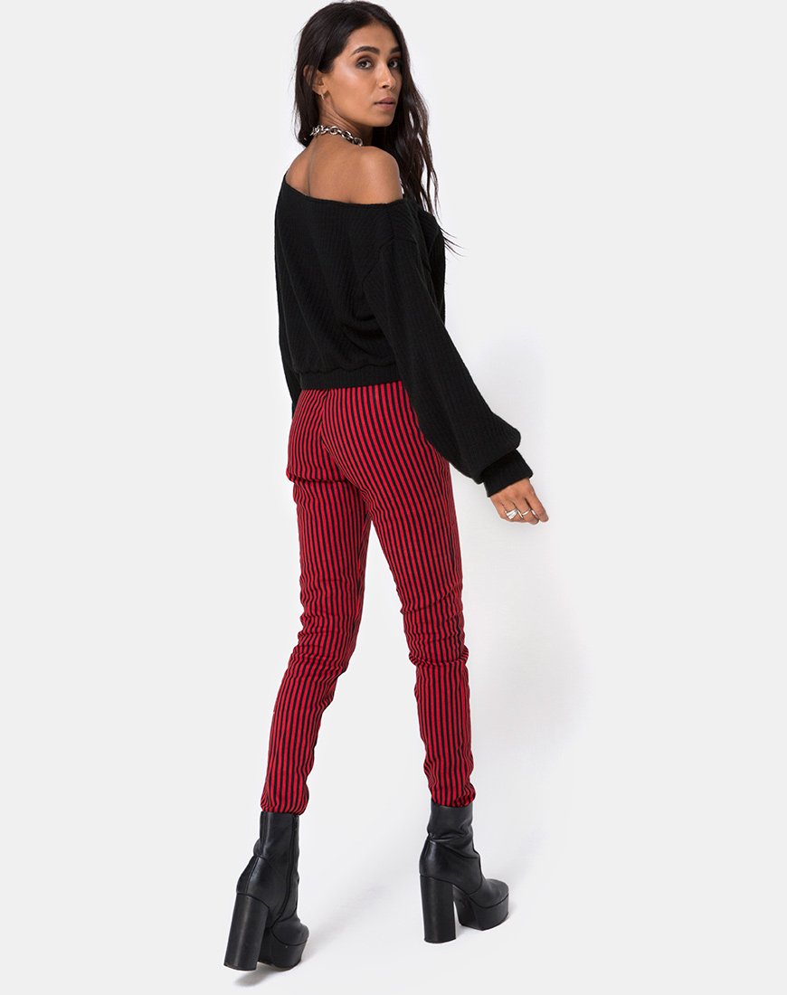 Image de Jolim Trouser in Mini Stripe Red and Black