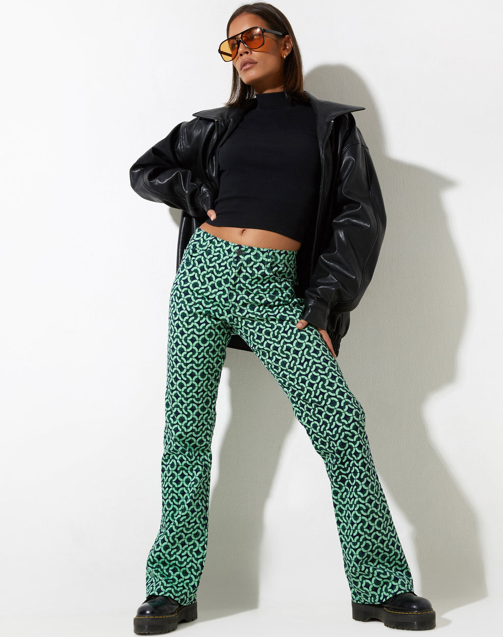 Pantalon Jopan en vert tuile rétro