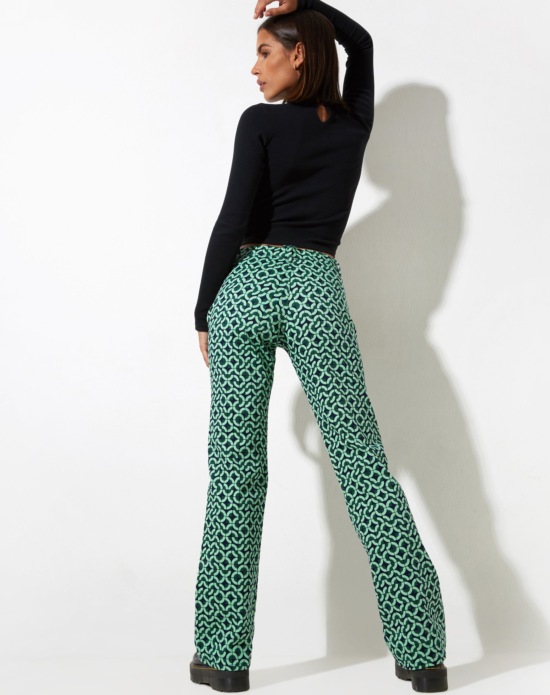 image de Jopan Trouser in Retro Tile Green