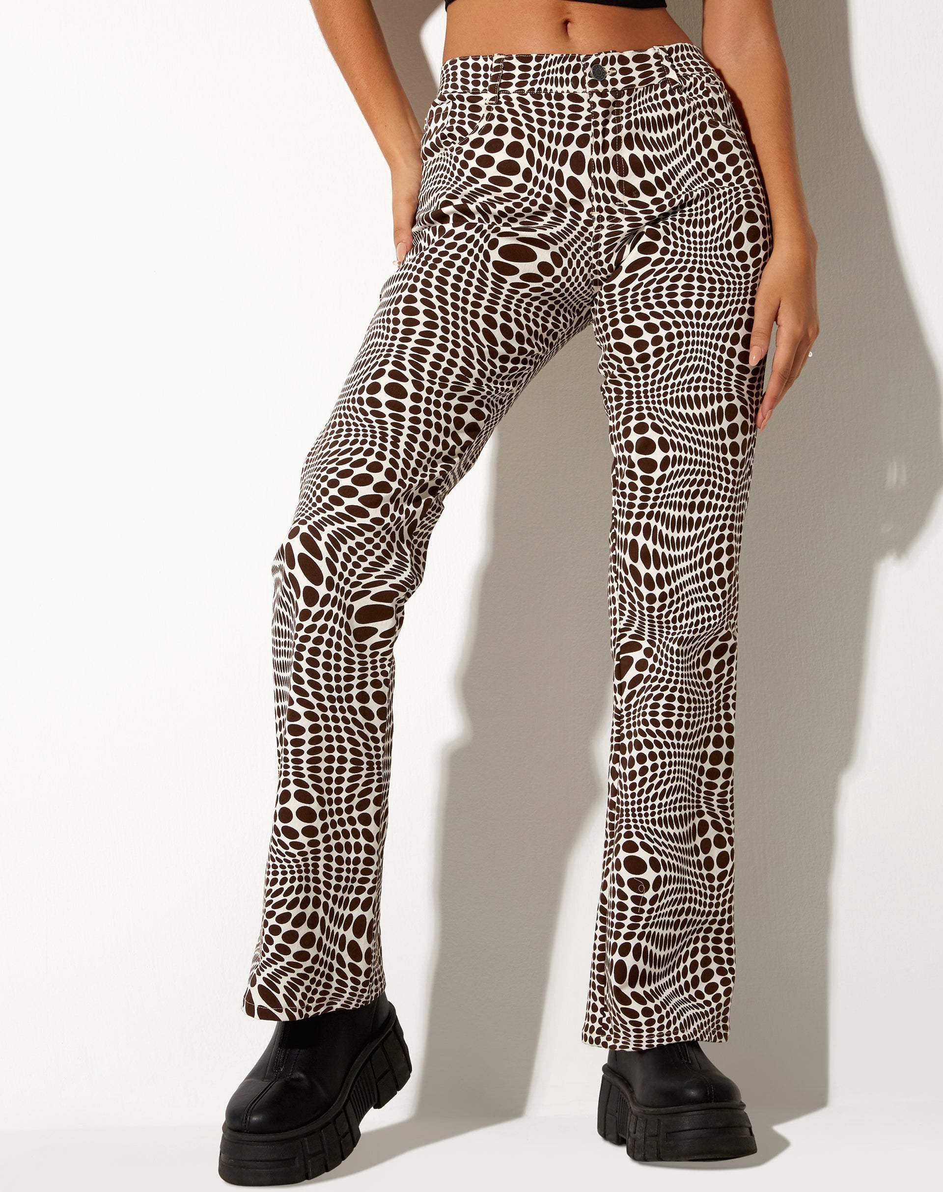 Image de Jopan Flare Trouser in Optic Polka