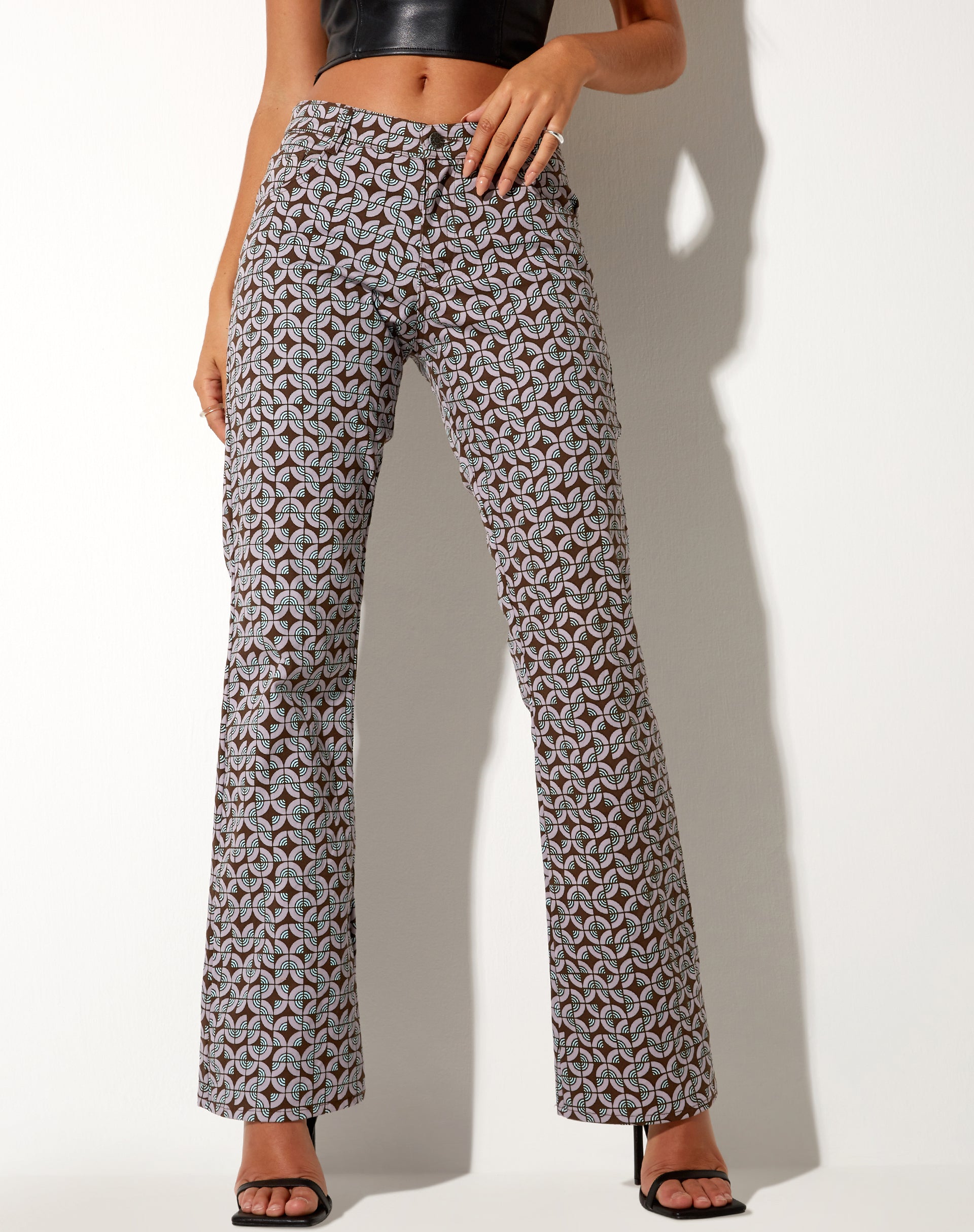 Image de Jopan Flare Trouser in Retro Tile