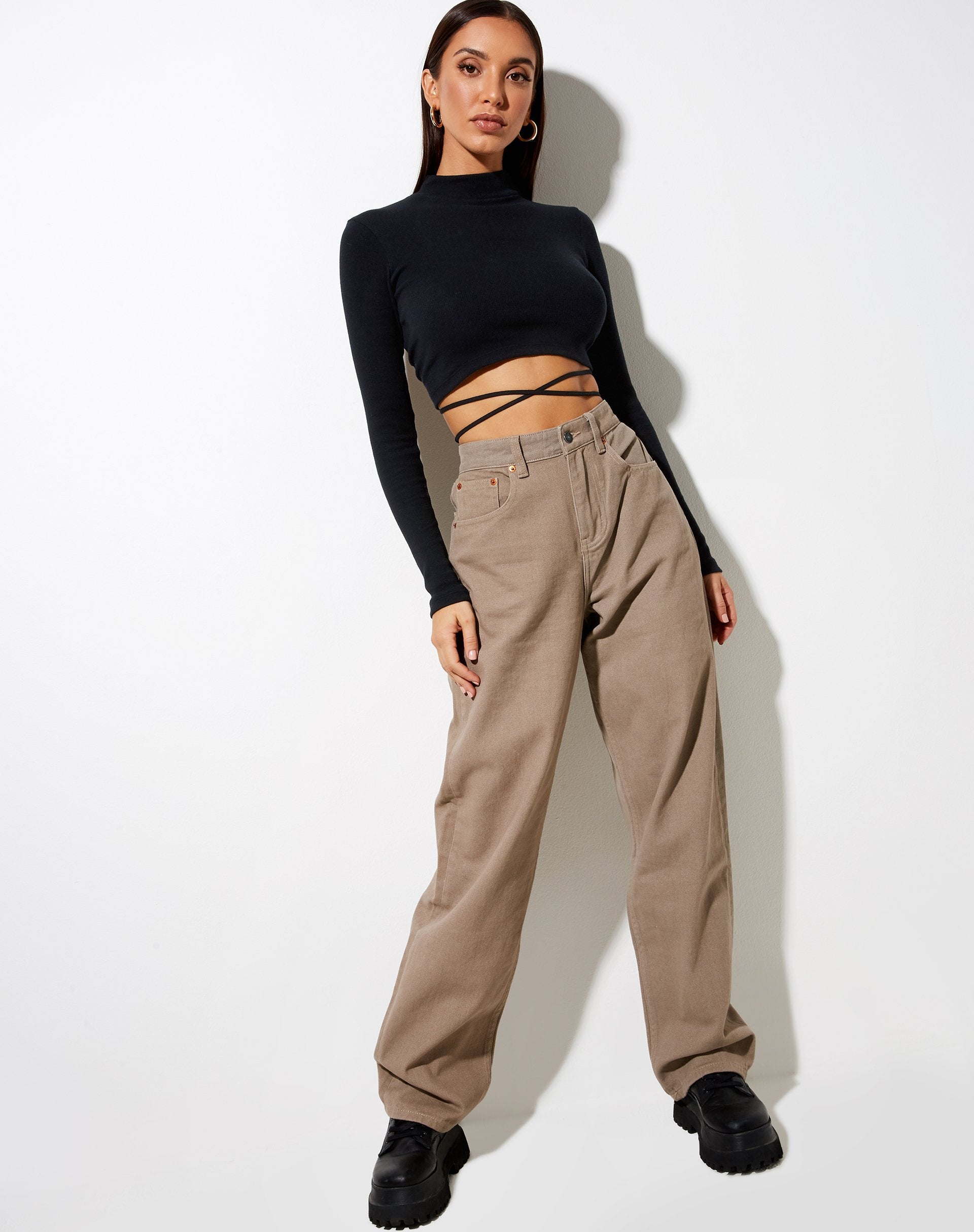 Image de Jorja Crop Top in Rib Black