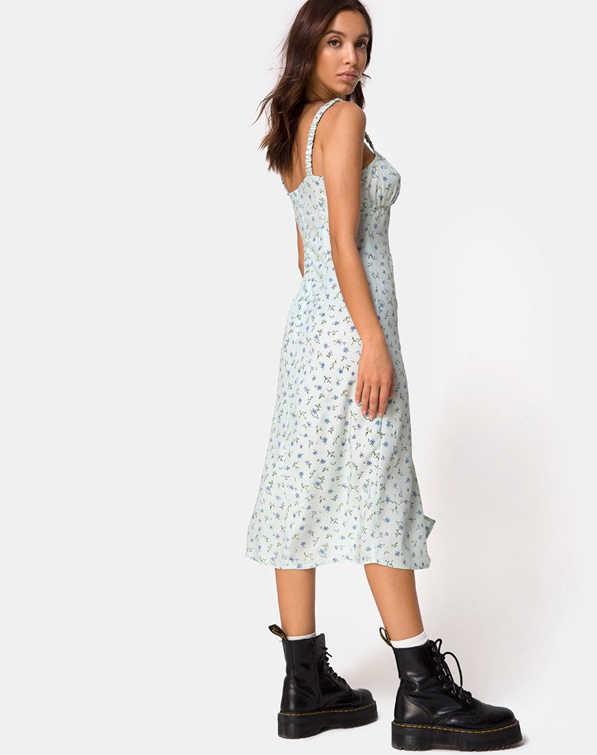 Image of Jova Midi Dress in Pretty Petal Green