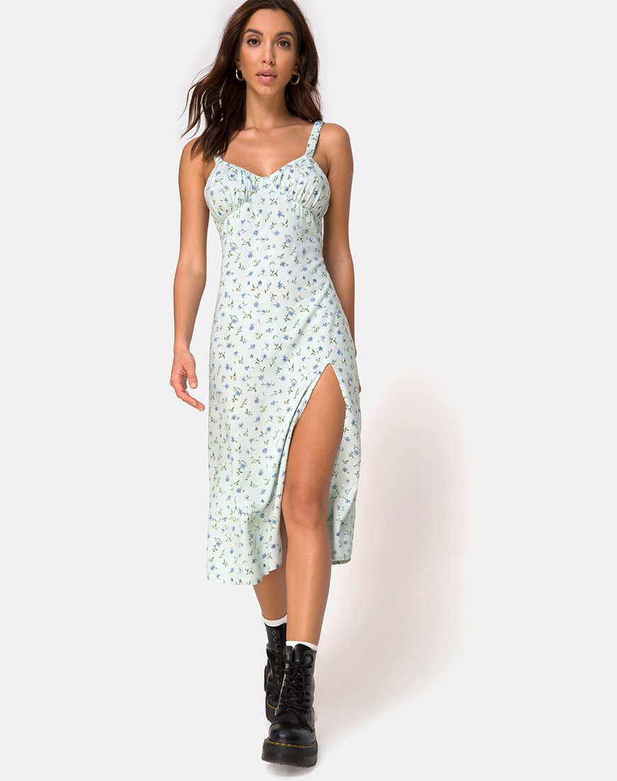 Image of Jova Midi Dress in Pretty Petal Green