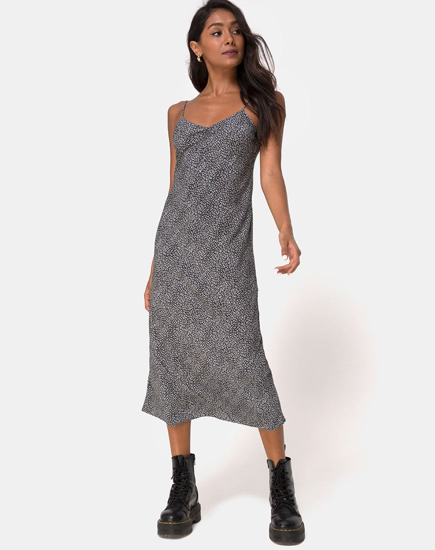 Image de la robe Julia en léopard Ditsy Grey