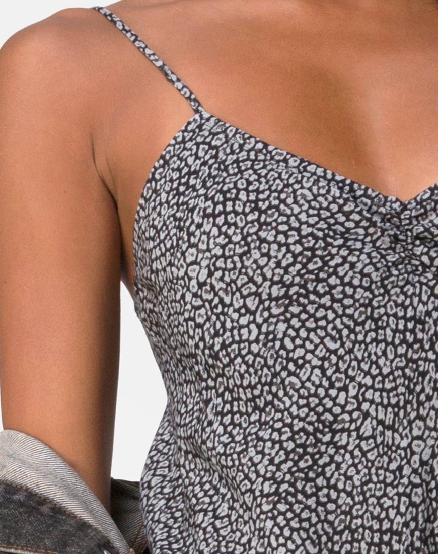 Image de la robe Julia en léopard Ditsy Grey