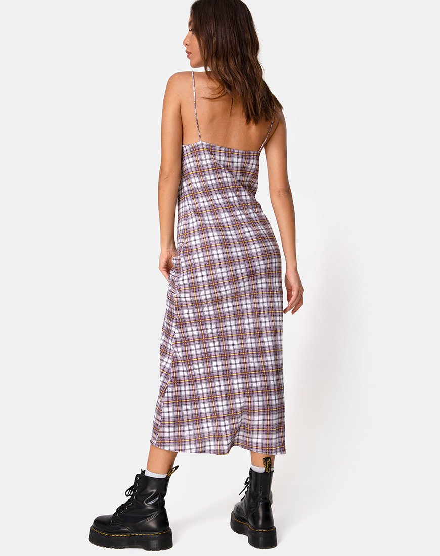 Image de Julia Maxi Dress in Grunge Check Purple