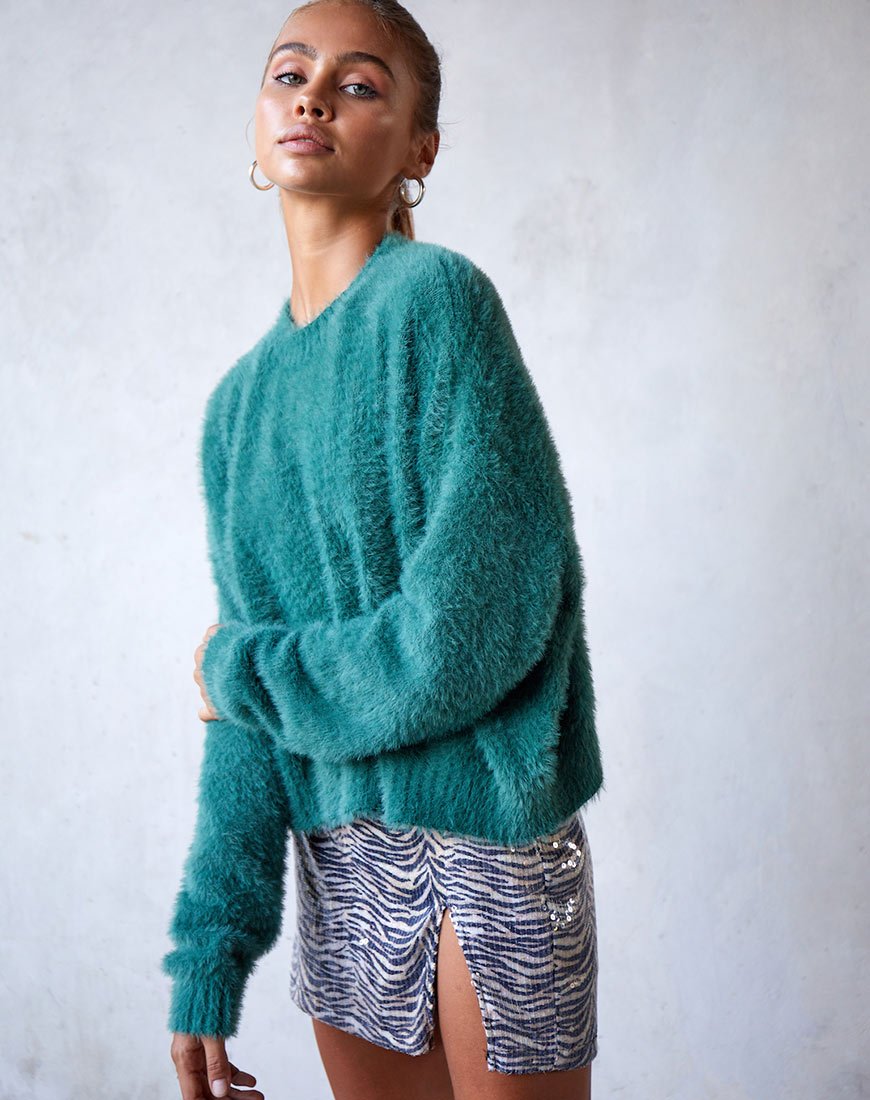 Image de Margo Jumper in Knit Forest Green