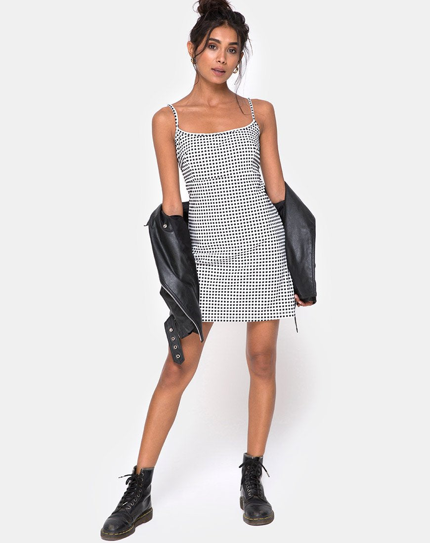 Image de la robe Junice en vichy Ivoire Noir