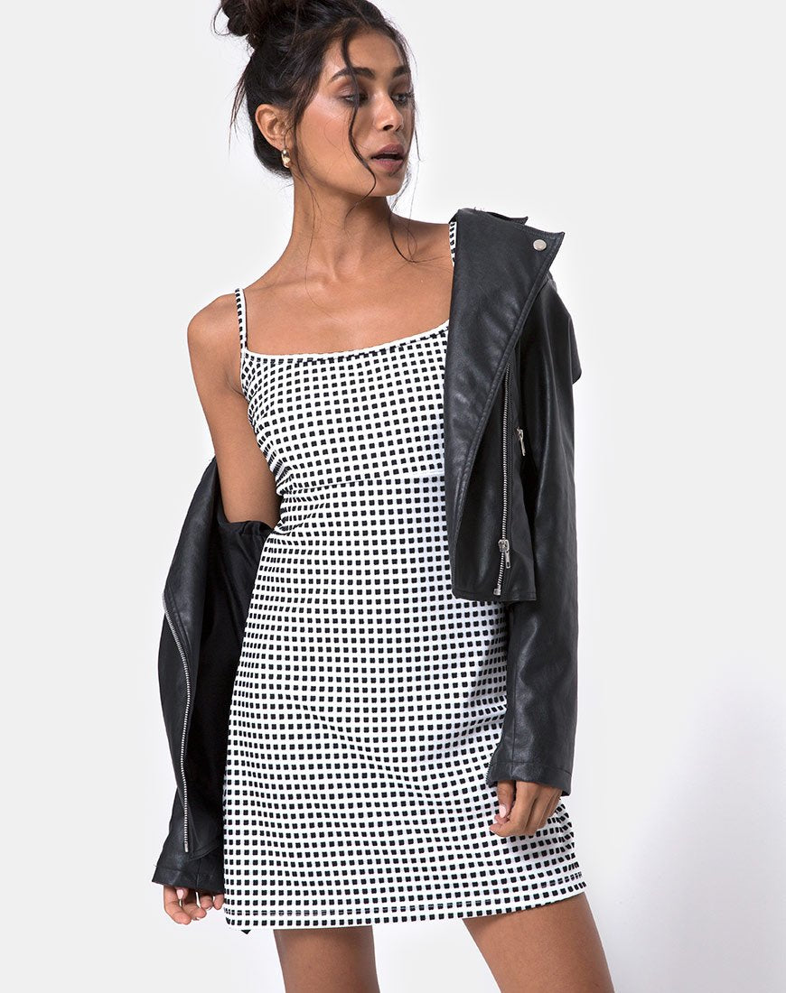 Robe Junice en vichy ivoire noir