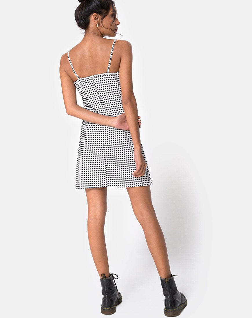 Image de la robe Junice en vichy Ivoire Noir