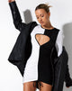 Image de Jusely Mini robe en crêpe noir et blanc