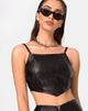 Image de Justine Top en cuir végétalien Noir