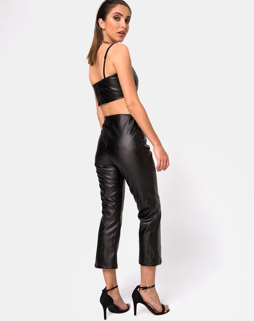 Image de Justine Top en cuir végétalien Noir