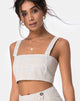 Image de Kaira Crop Top in Tonal Plaid Almond