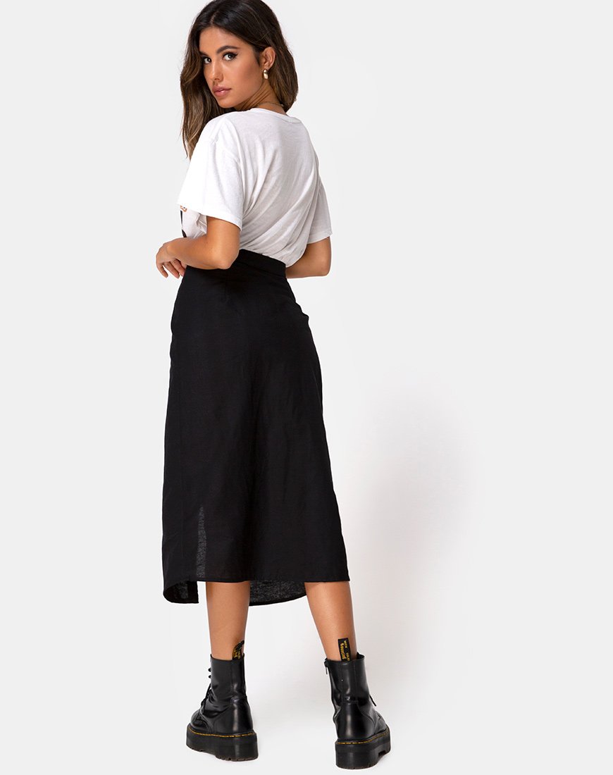 Jupe midi Kaisa, noir
