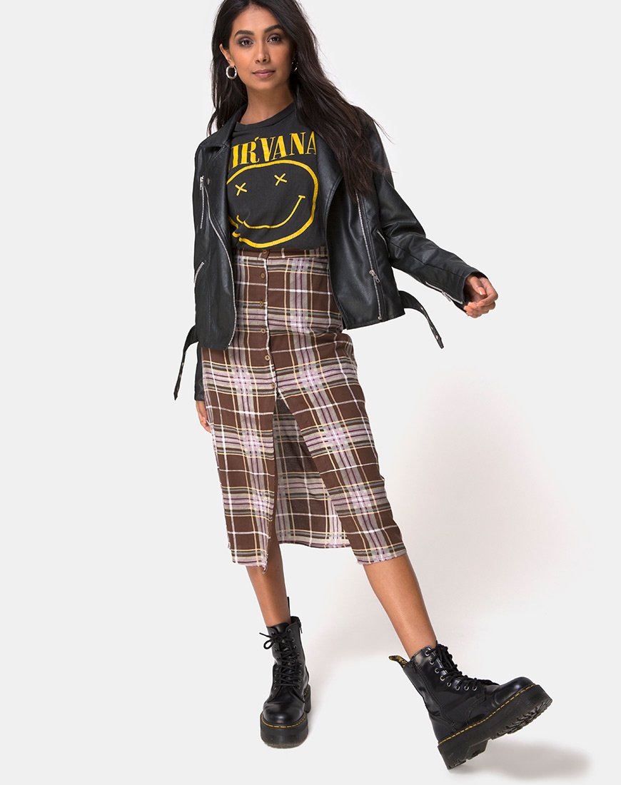 Image de Kaisa Midi Skirt in Tartan Brown