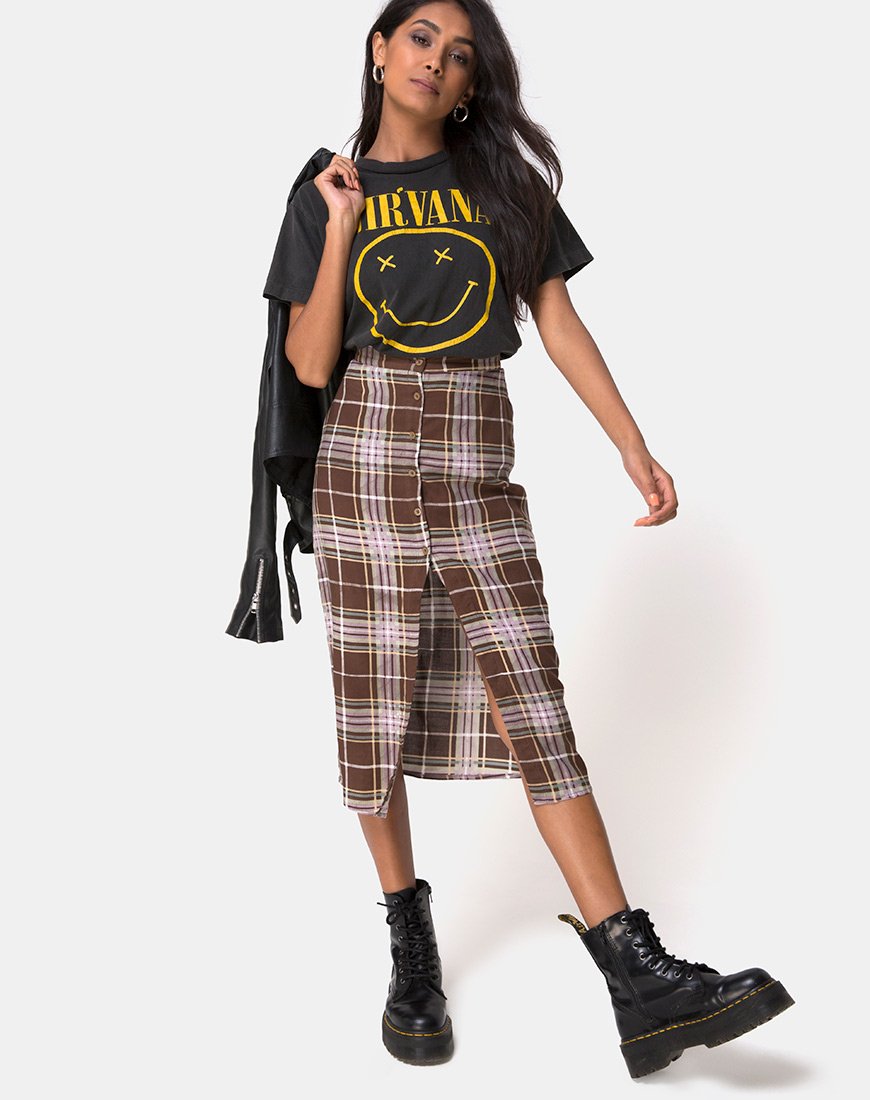 Image de Kaisa Midi Skirt in Tartan Brown