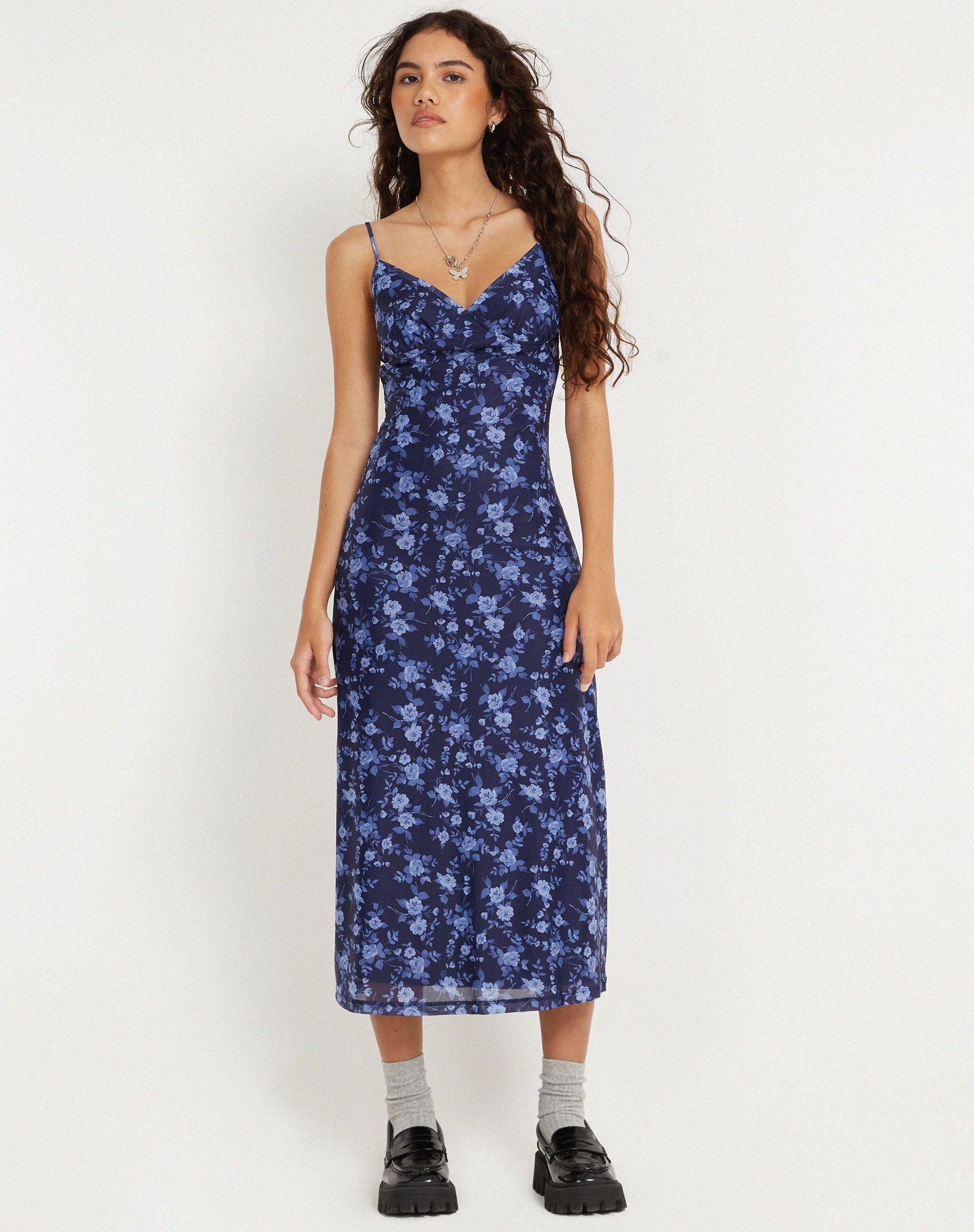 Image de Kalana Robe midi imprimée en Pretty Floral Navy
