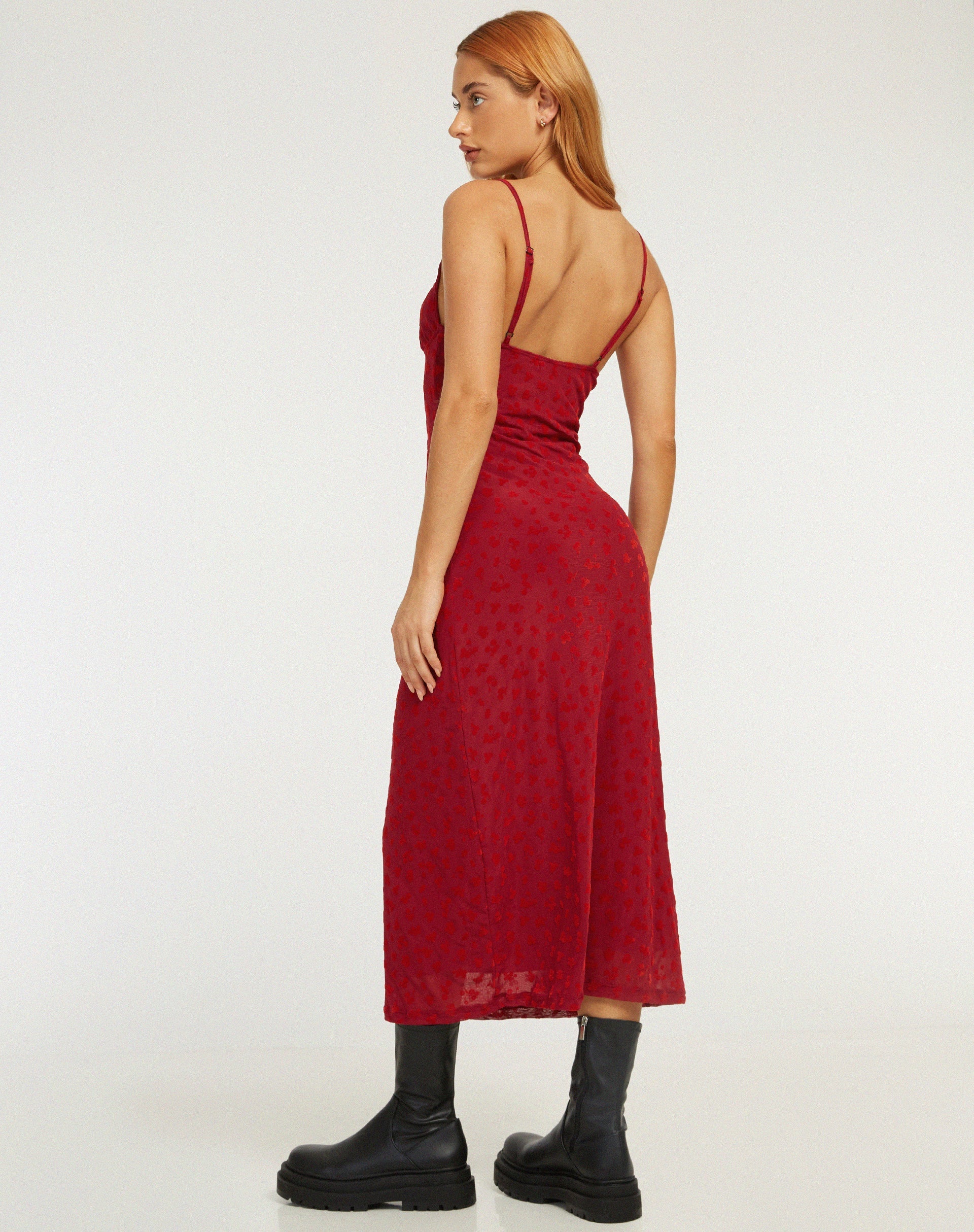 image de Kalana Maxi Dress in Red Flock Mesh