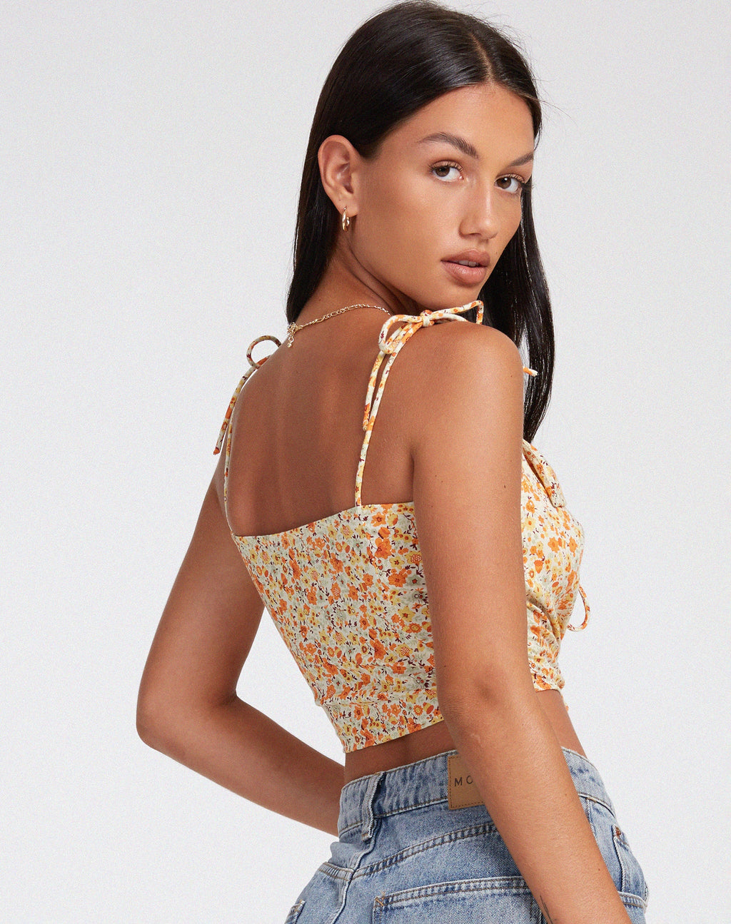 Top Cami Kali en Ditsy Tangerine