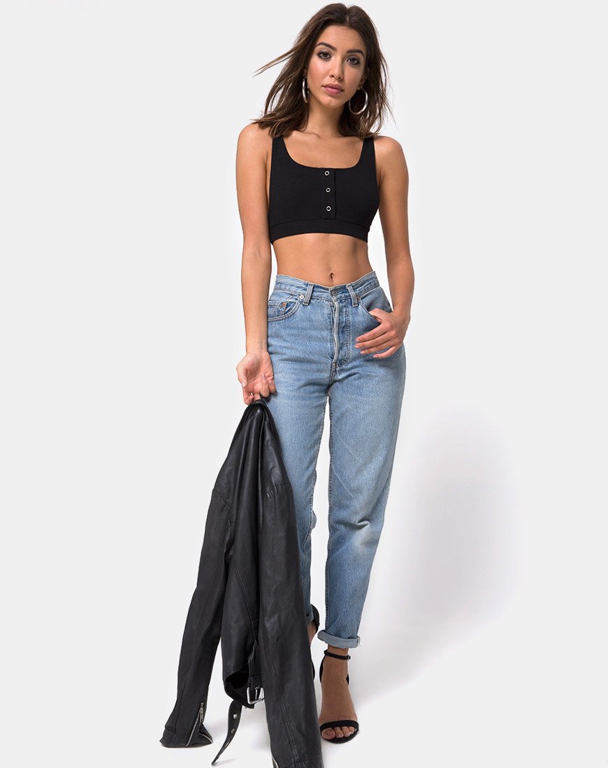 Image de Kalica Crop Top in Rib Black