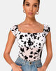 Image de Kalina Bodice in Flock Dalmatian Black and White