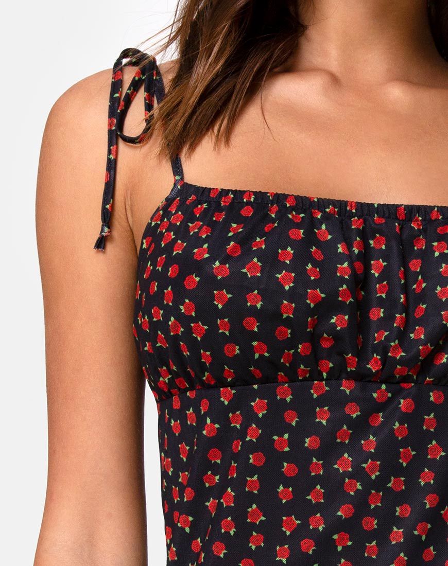 Image of Kaline Dress in Dotty Rose Net