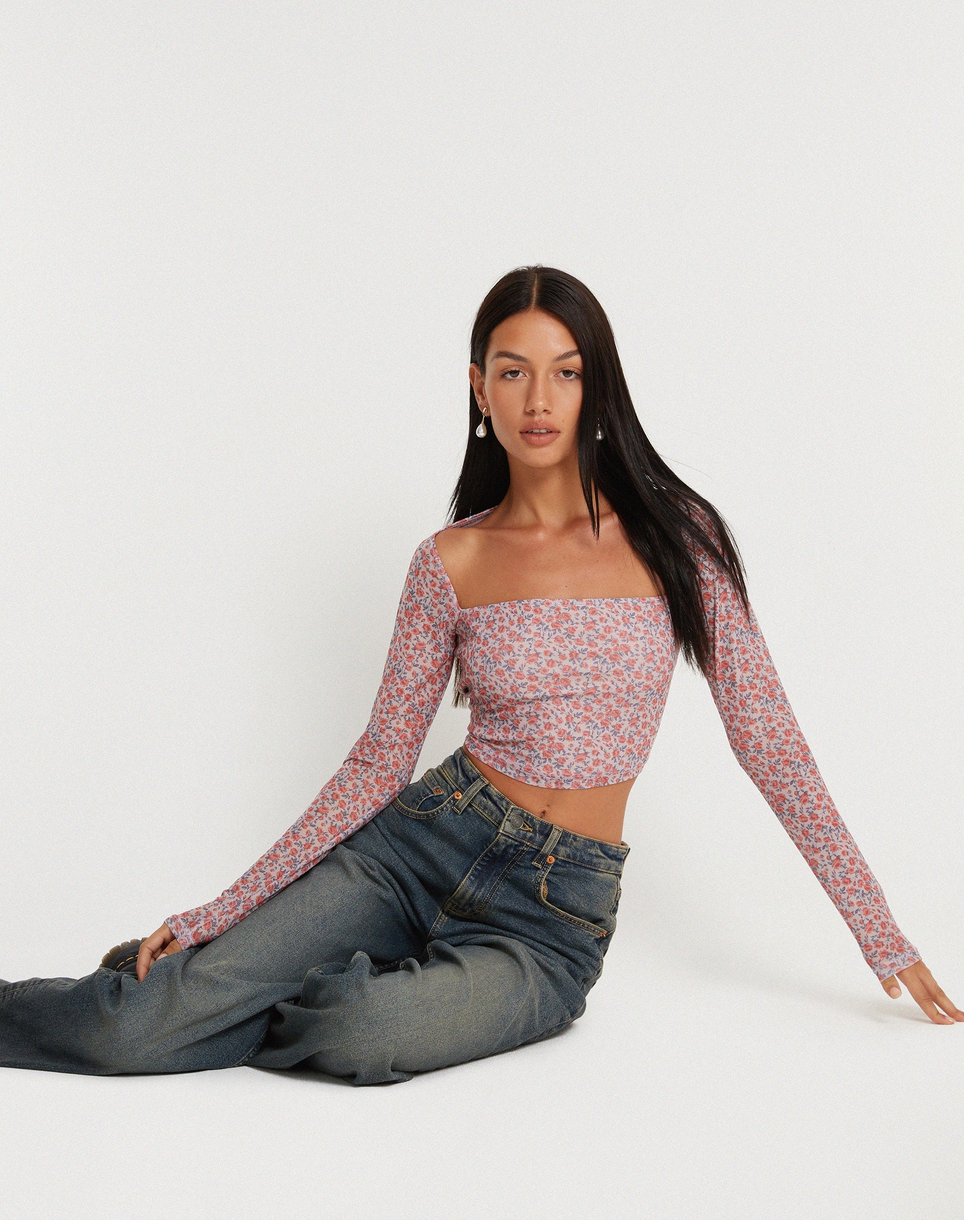 Image de Kalisha Long Sleeve Top in Spring Rose Dusty Pink