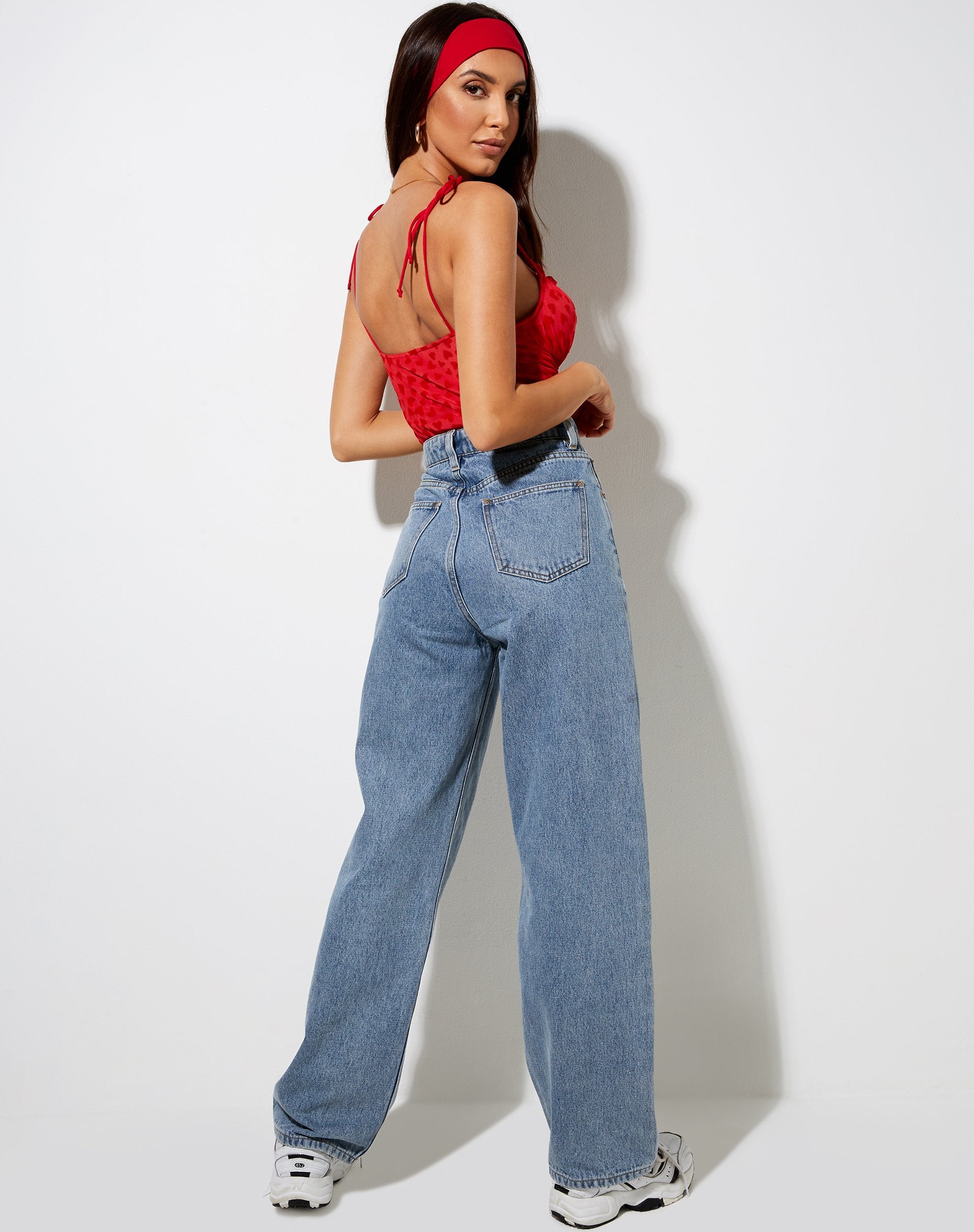 Image de Kalos Cami Top in Red Mesh Red Heart Flock