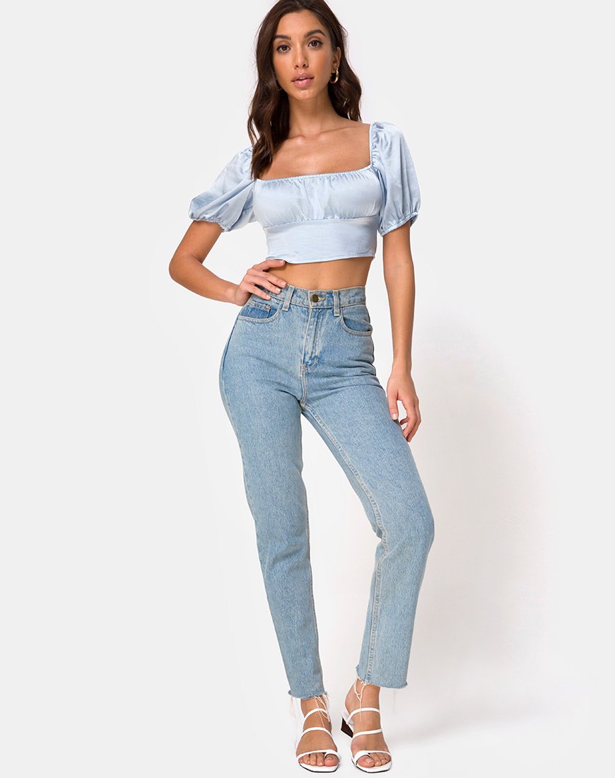 Image de Kalua Crop Top in Satin Powder Blue