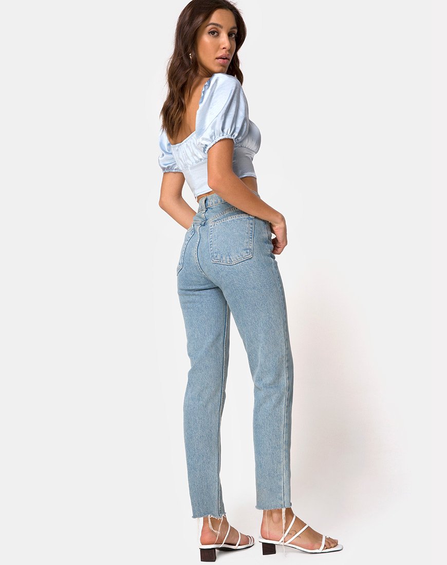 Image de Kalua Crop Top in Satin Powder Blue
