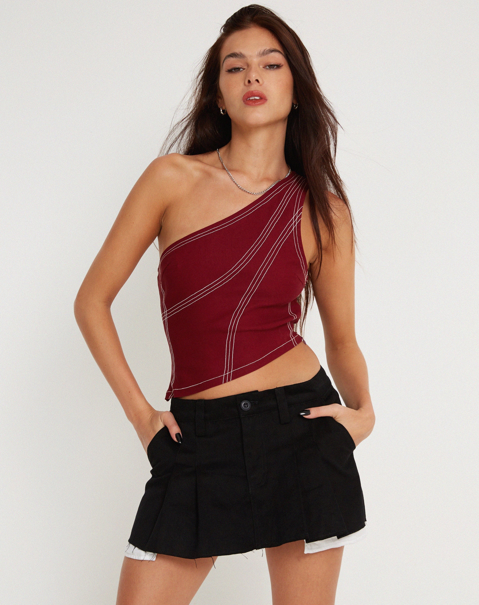 Image de Kamaida Crop Top in Tailoring Redwood