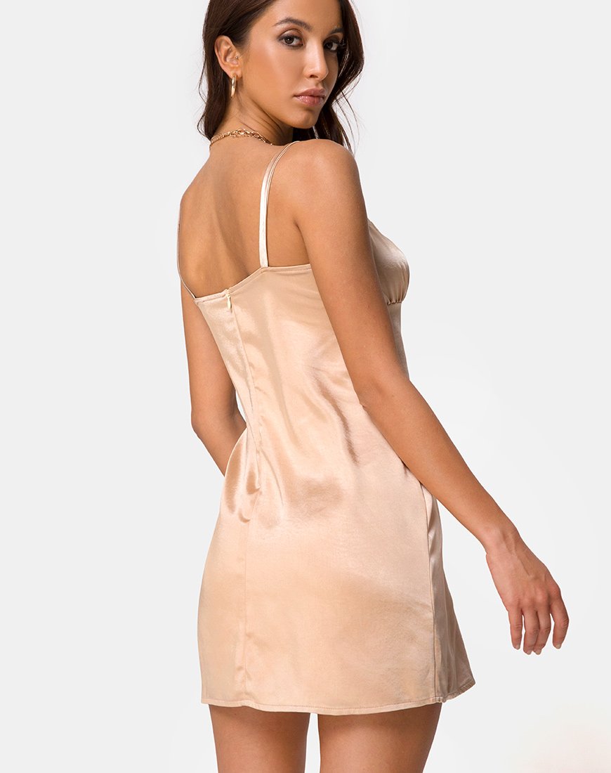 Image de Kamalia Slip Dress in Satin Champagne