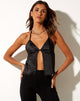 Top Cami Kamara en PU noir